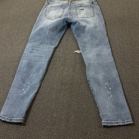 Kancan Jeans Womens Size 5/26 Distressed Denim Blue Paint Splatter 5 26 - Picture 5 of 10